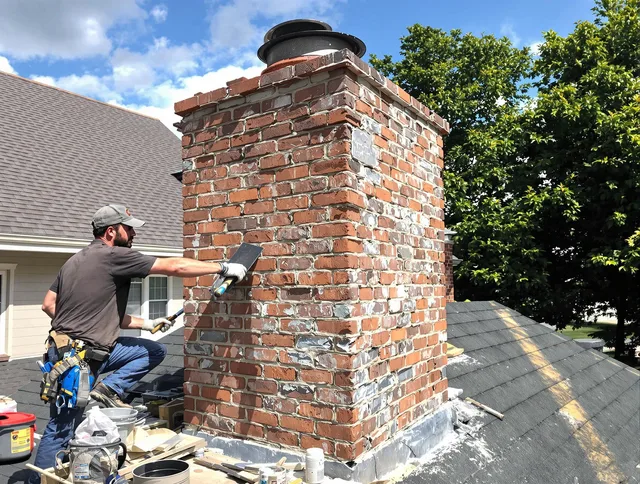 Completed chimney rebuild by West Palm Beach Chimney Sweep in West Palm Beach, FL