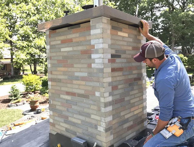 West Palm Beach Chimney Sweep completing a modern chimney remodel in West Palm Beach, FL