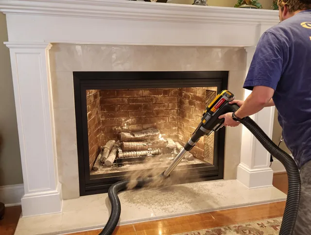 Fireplace cleaning performed by West Palm Beach Chimney Sweep in West Palm Beach, FL