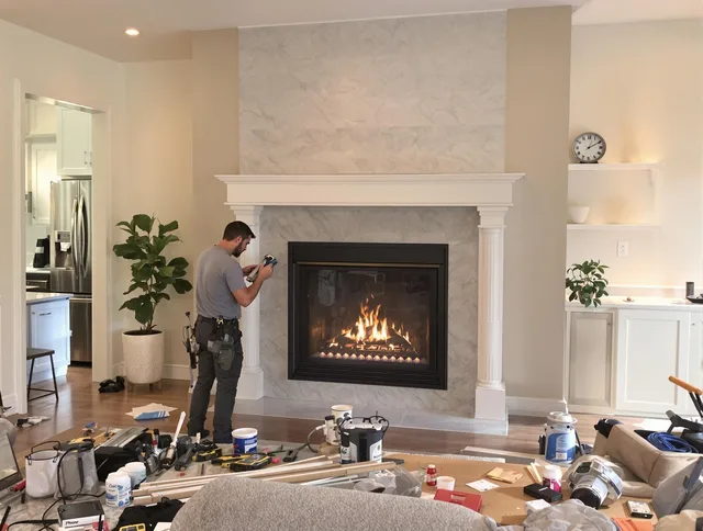 Newly installed fireplace by West Palm Beach Chimney Sweep in West Palm Beach, FL